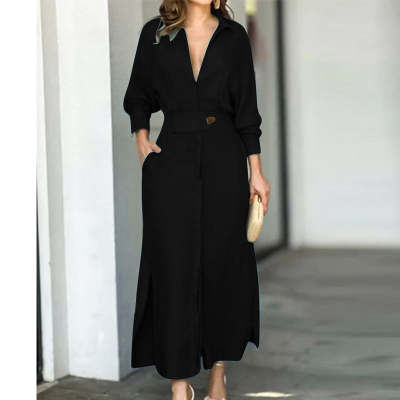 Mia Williams | Tied Waist Shirt Maxi Dress For Women