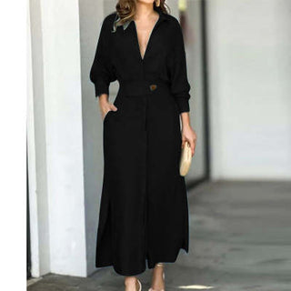 Mia Williams | Tied Waist Shirt Maxi Dress For Women