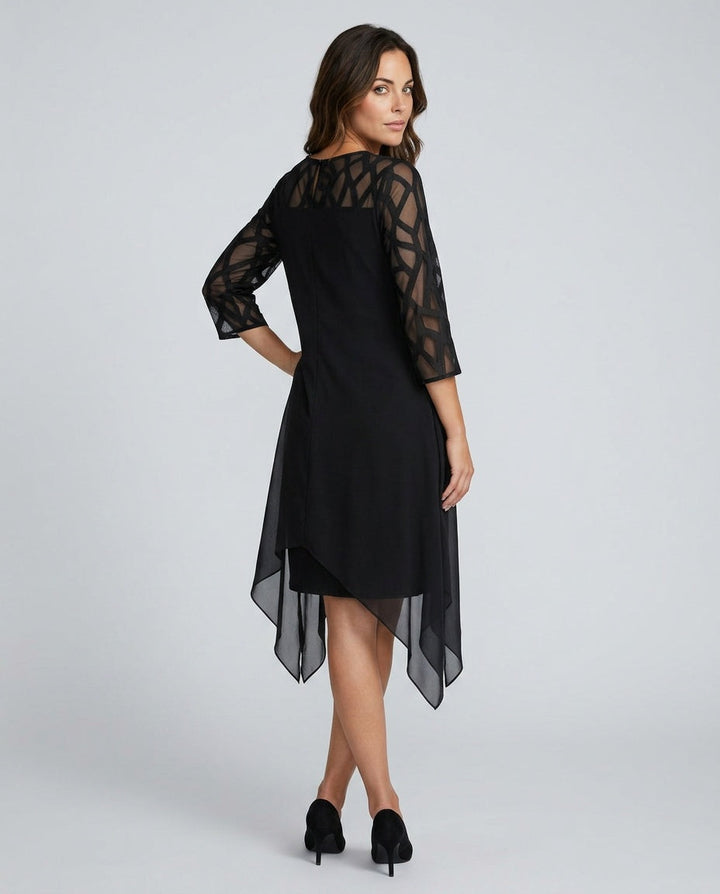 Ava Harrington | Mesh Sleeve Cape Mini Dress For Women