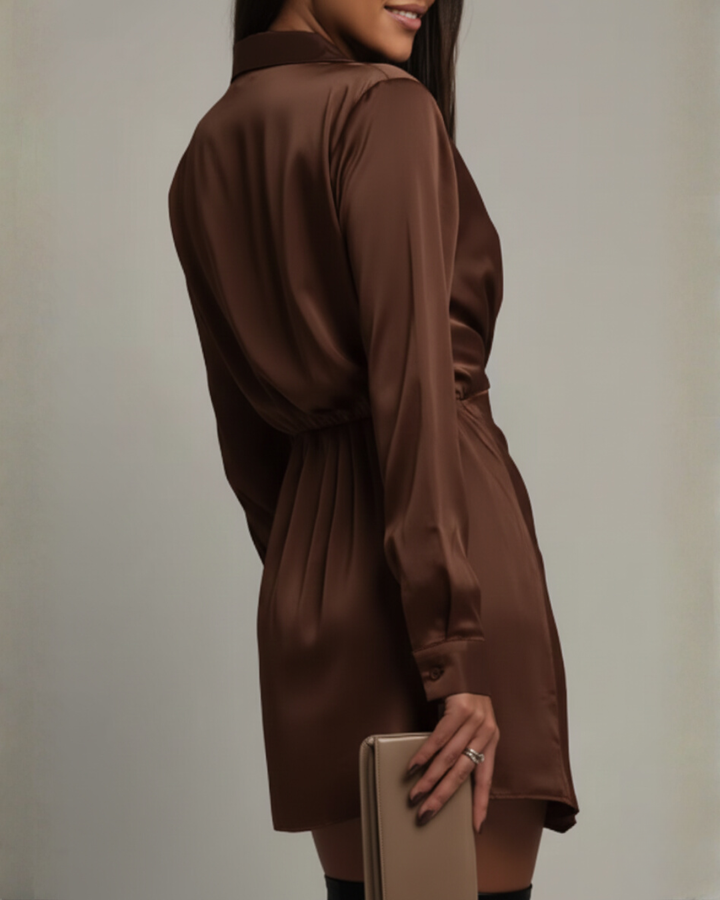 Bianca Morelli | Satin Wrap Mini Dress For Women