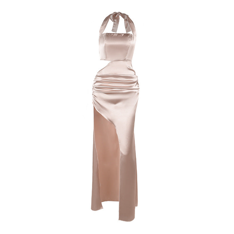 Sienna Clarke | Halter Cut-Out Slit Maxi Dress For Women