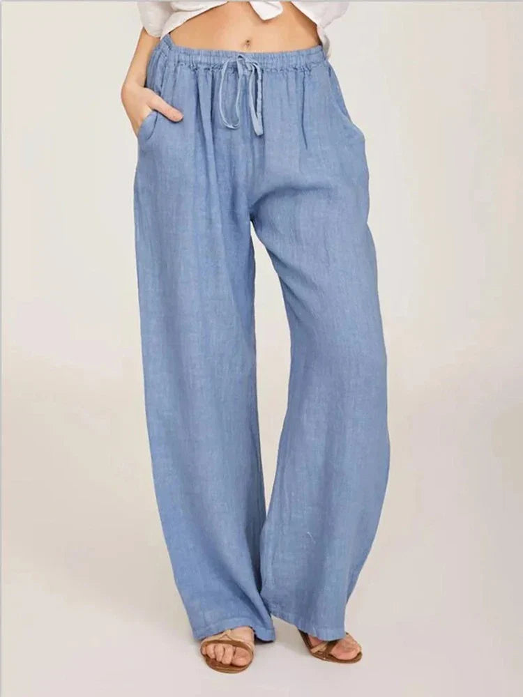 Alessia Romano | Relaxed Linen Wide-Leg Pants For Women