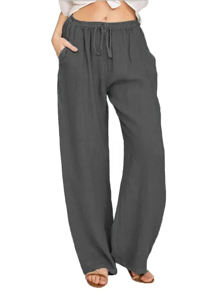 Alessia Romano | Relaxed Linen Wide-Leg Pants For Women