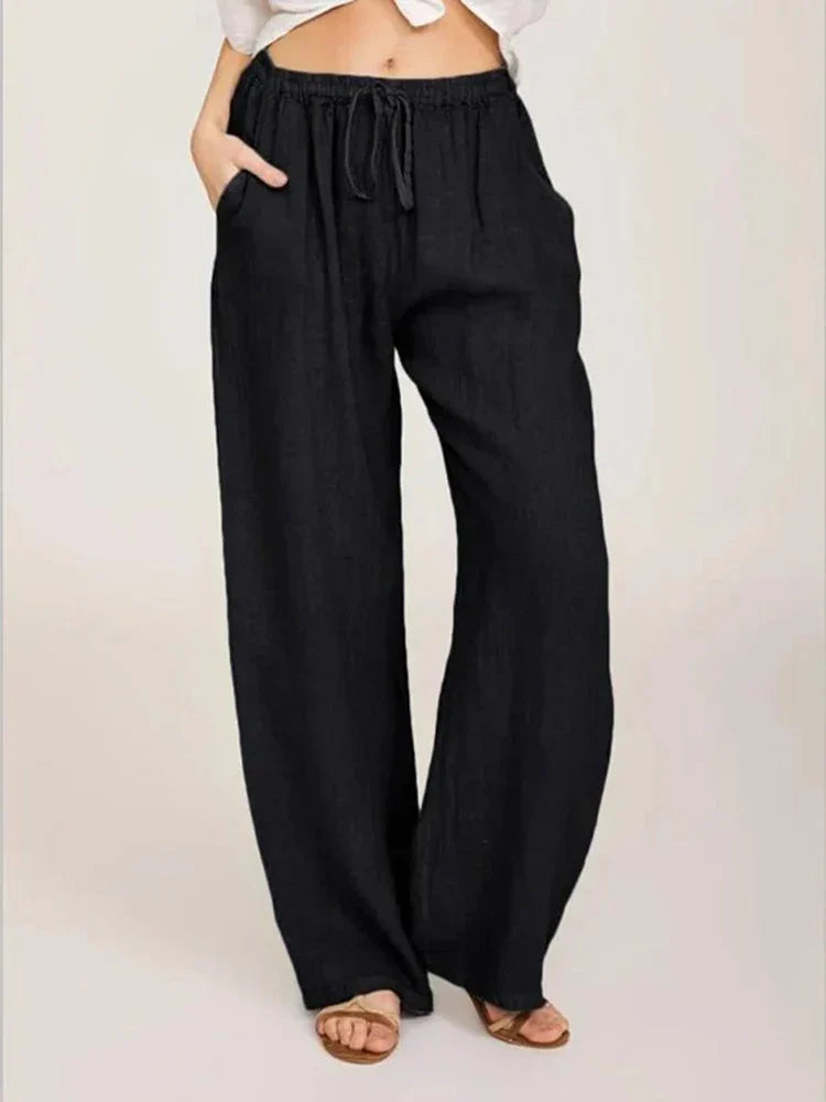 Alessia Romano | Relaxed Linen Wide-Leg Pants For Women