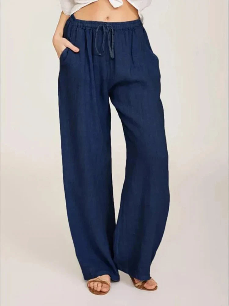 Alessia Romano | Relaxed Linen Wide-Leg Pants For Women