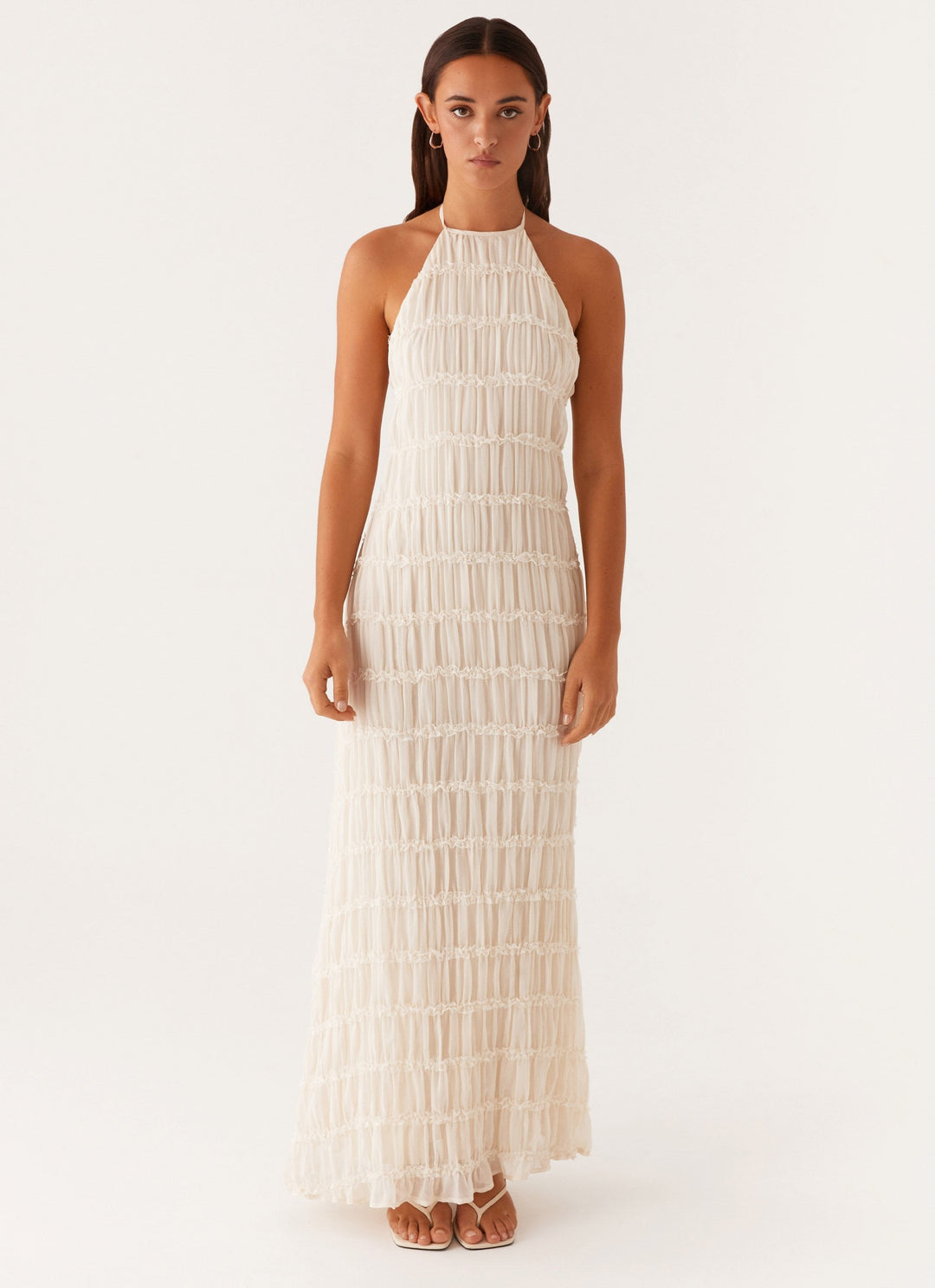 Amelia Parker | Textured Halter Neck Maxi Dress For Women