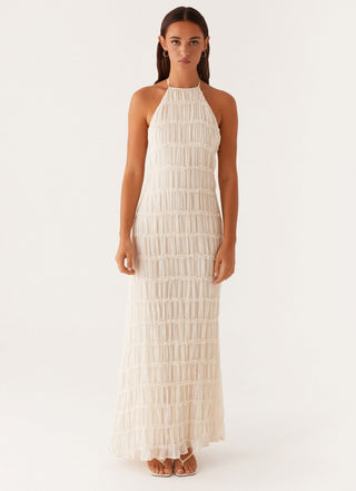 Amelia Parker | Textured Halter Neck Maxi Dress For Women