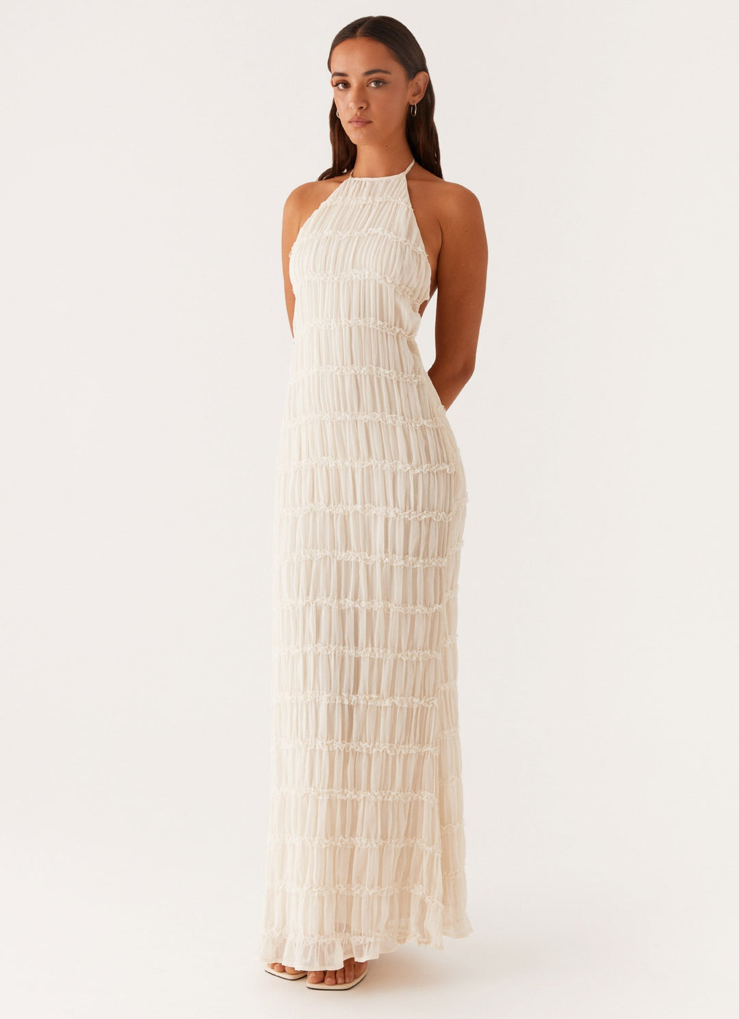 Amelia Parker | Textured Halter Neck Maxi Dress For Women