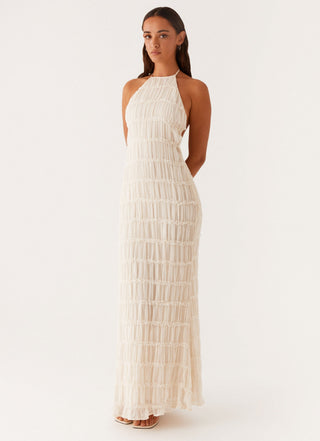 Amelia Parker | Textured Halter Neck Maxi Dress For Women