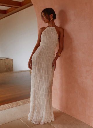 Amelia Parker | Textured Halter Neck Maxi Dress For Women