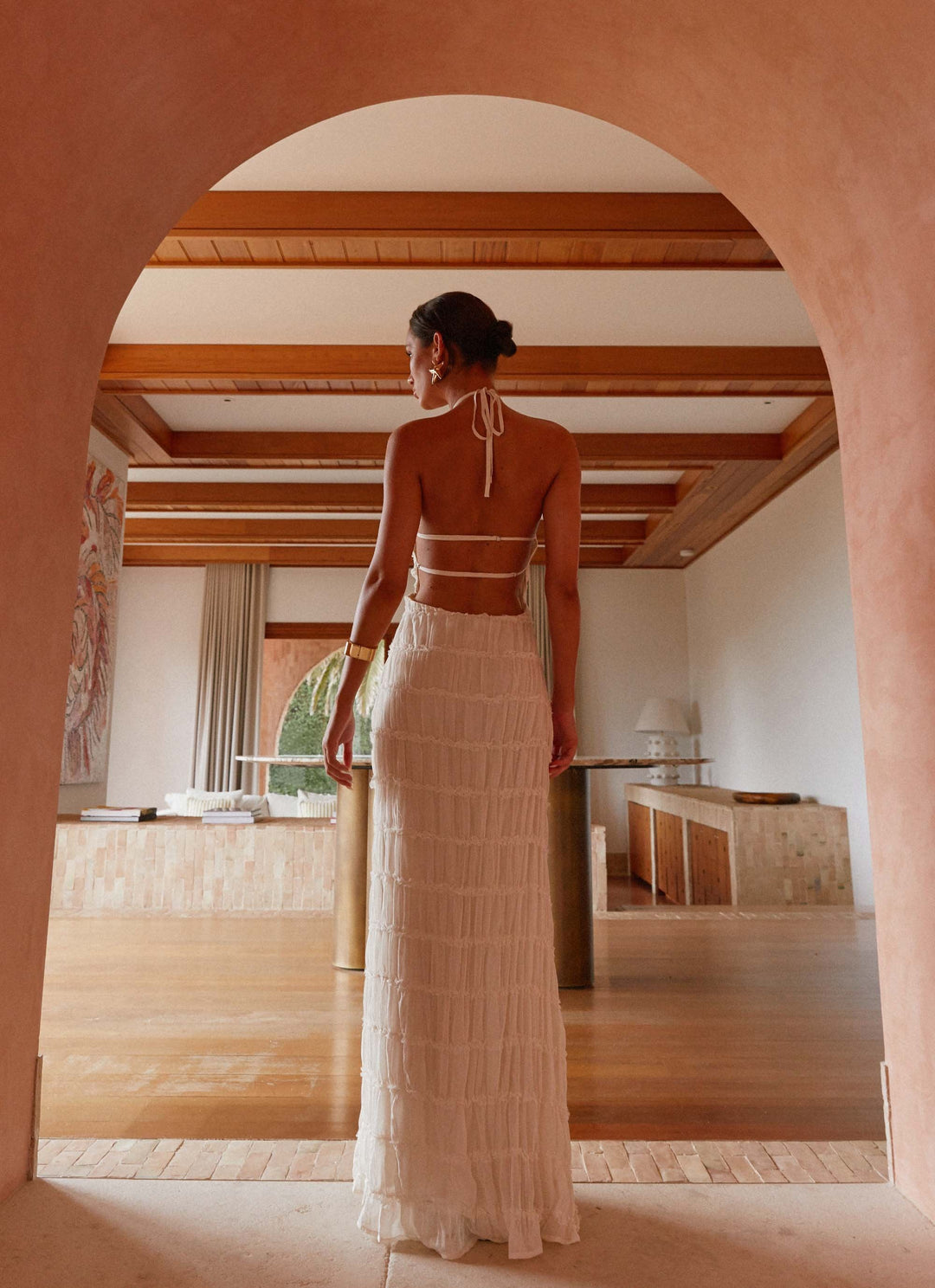 Amelia Parker | Textured Halter Neck Maxi Dress For Women