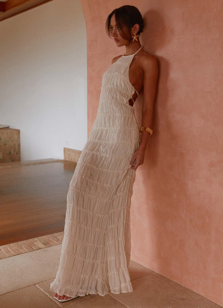 Amelia Parker | Textured Halter Neck Maxi Dress For Women