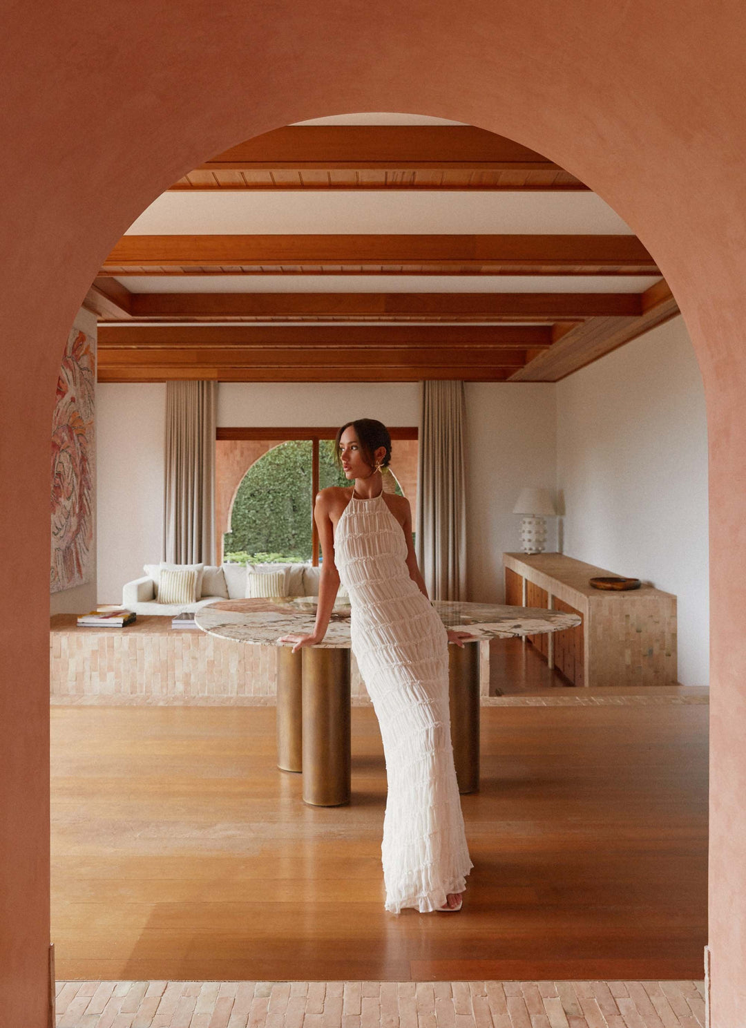 Amelia Parker | Textured Halter Neck Maxi Dress For Women