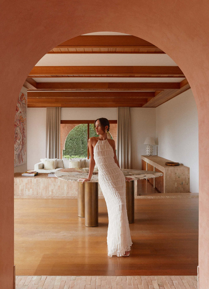 Amelia Parker | Textured Halter Neck Maxi Dress For Women