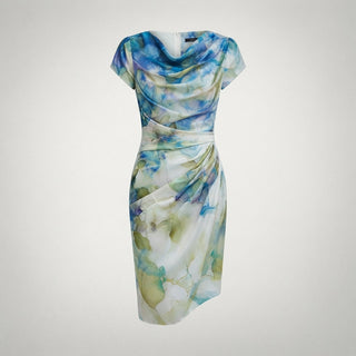 Ava Brown | Floral Cowl Neck Bodycon Midi Dress For Women