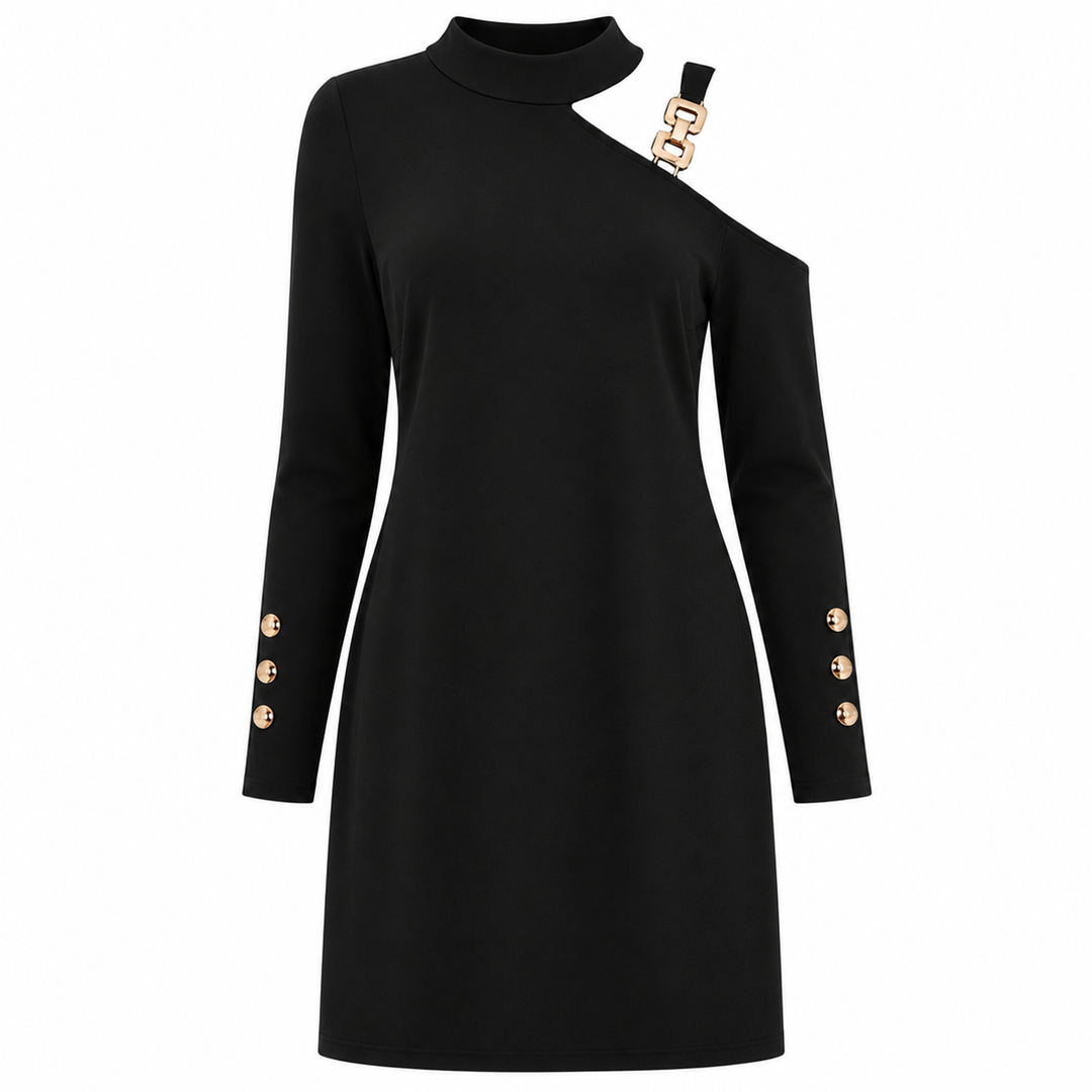 Ava Jones | Cold-Shoulder Buckle Midi Dress For Women