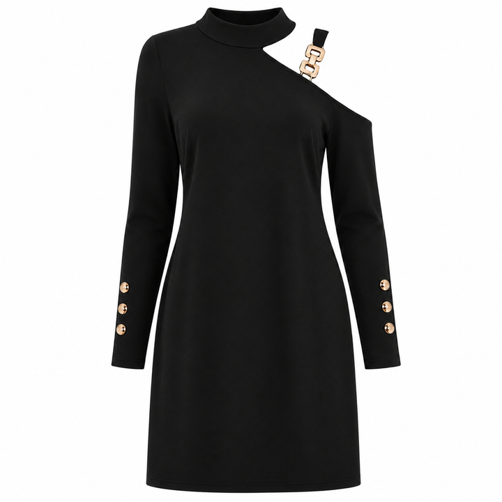 Ava Jones | Cold-Shoulder Buckle Midi Dress For Women