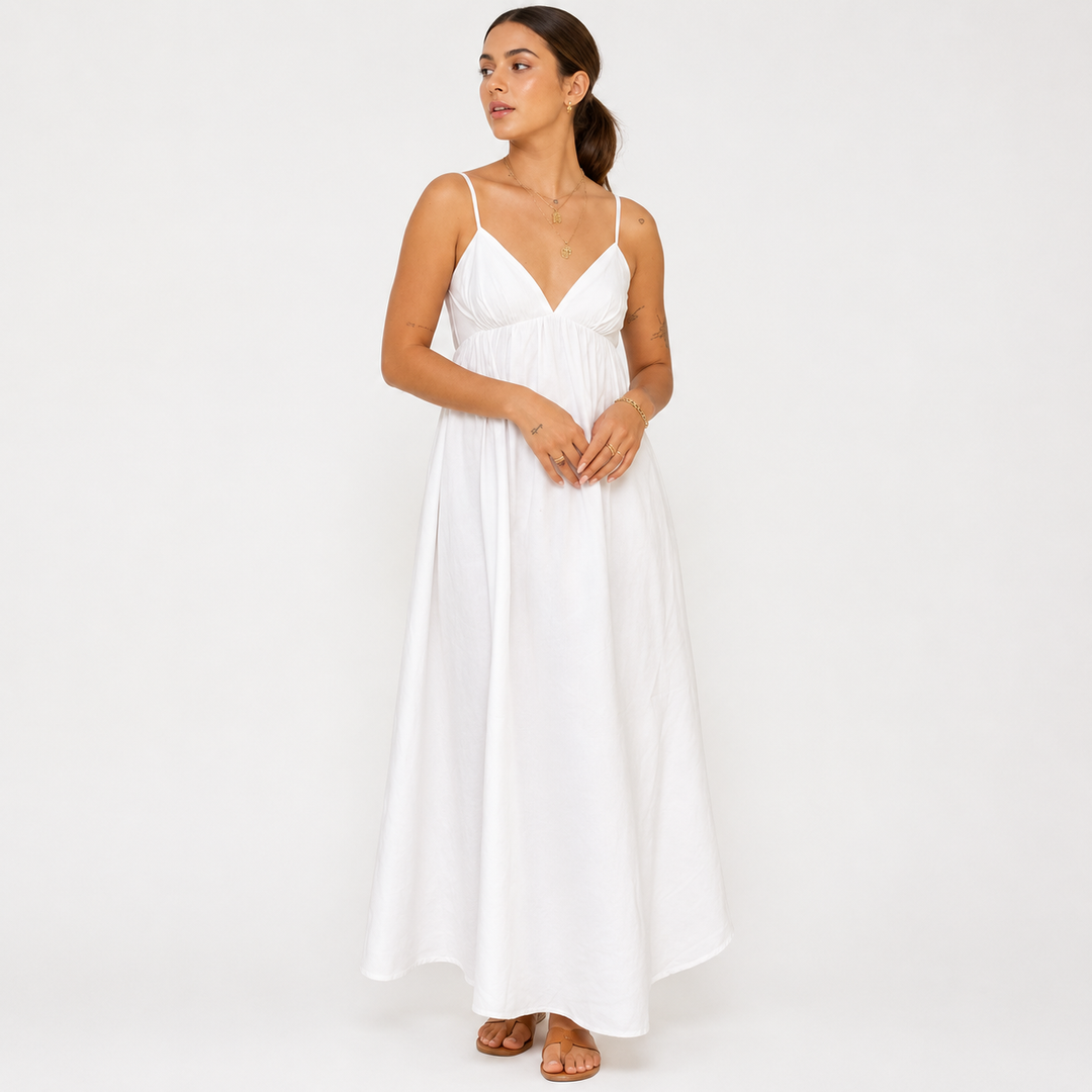 Ava Thornbury | Backless White Maxi Dress For Women