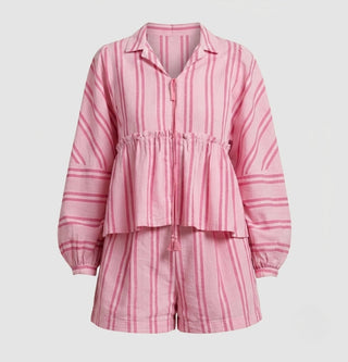 Ava Thornton | Striped Cotton Lounge Set For Women