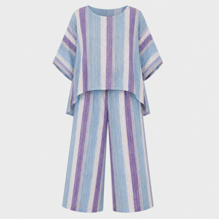 Ava Richardson | Striped Linen Two-Piece Set For Women