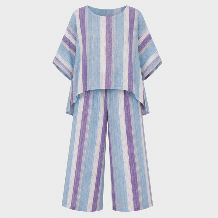 Ava Richardson | Striped Linen Two-Piece Set For Women