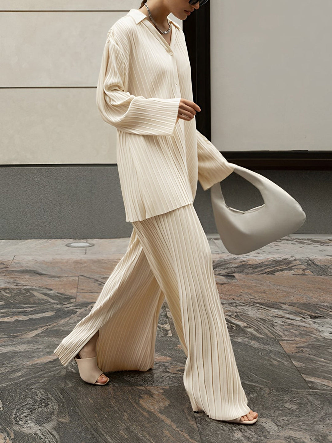 Isla Crawford | Oversized Pleated Two-Piece Lounge Set For Women