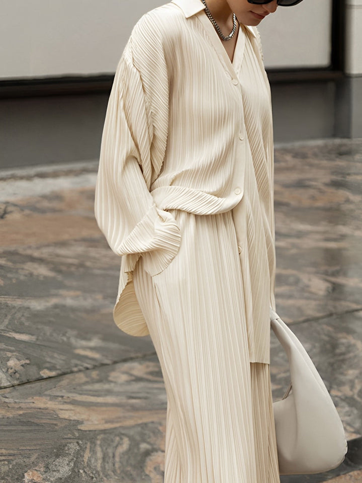 Isla Crawford | Oversized Pleated Two-Piece Lounge Set For Women