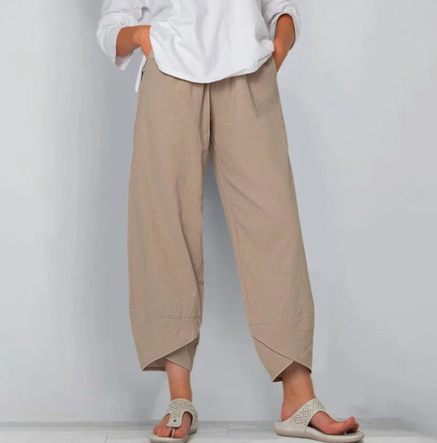 Beatrice Moreau | Relaxed Linen Blend Pants For Women