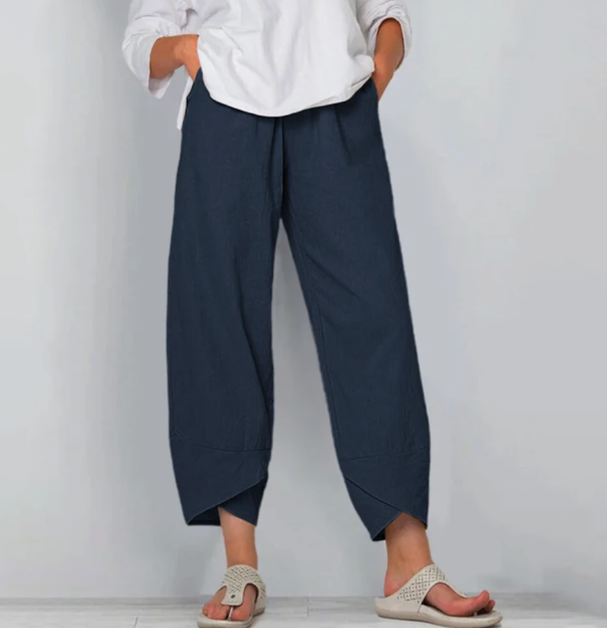 Beatrice Moreau | Relaxed Linen Blend Pants For Women