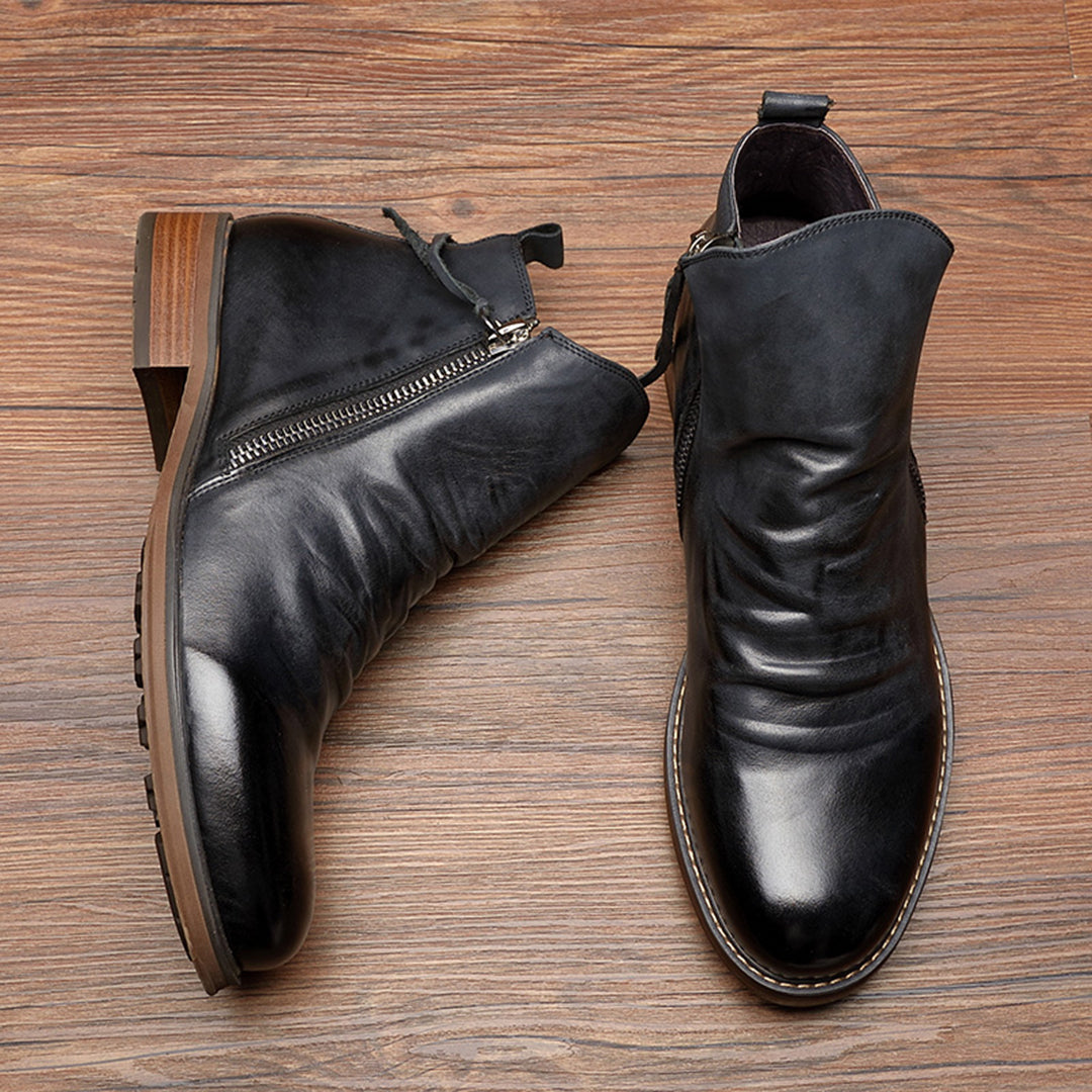 Sebastian Moretti | Vintage Side-Zip Leather Boots For Men