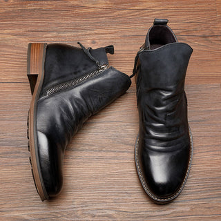 Sebastian Moretti | Vintage Side-Zip Leather Boots For Men