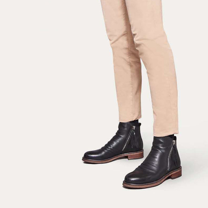 Sebastian Moretti | Vintage Side-Zip Leather Boots For Men