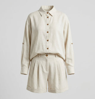 Brooke Henley | Linen Shorts & Shirt Set For Women