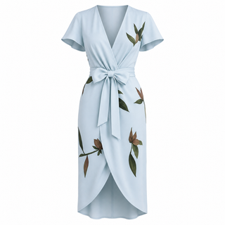 Brooke Johnston | Wrap-Front Floral Midi Dress For Women