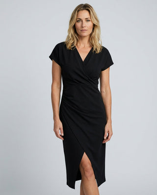 Elise Calloway | Wrap Midi Dress Navy For Women
