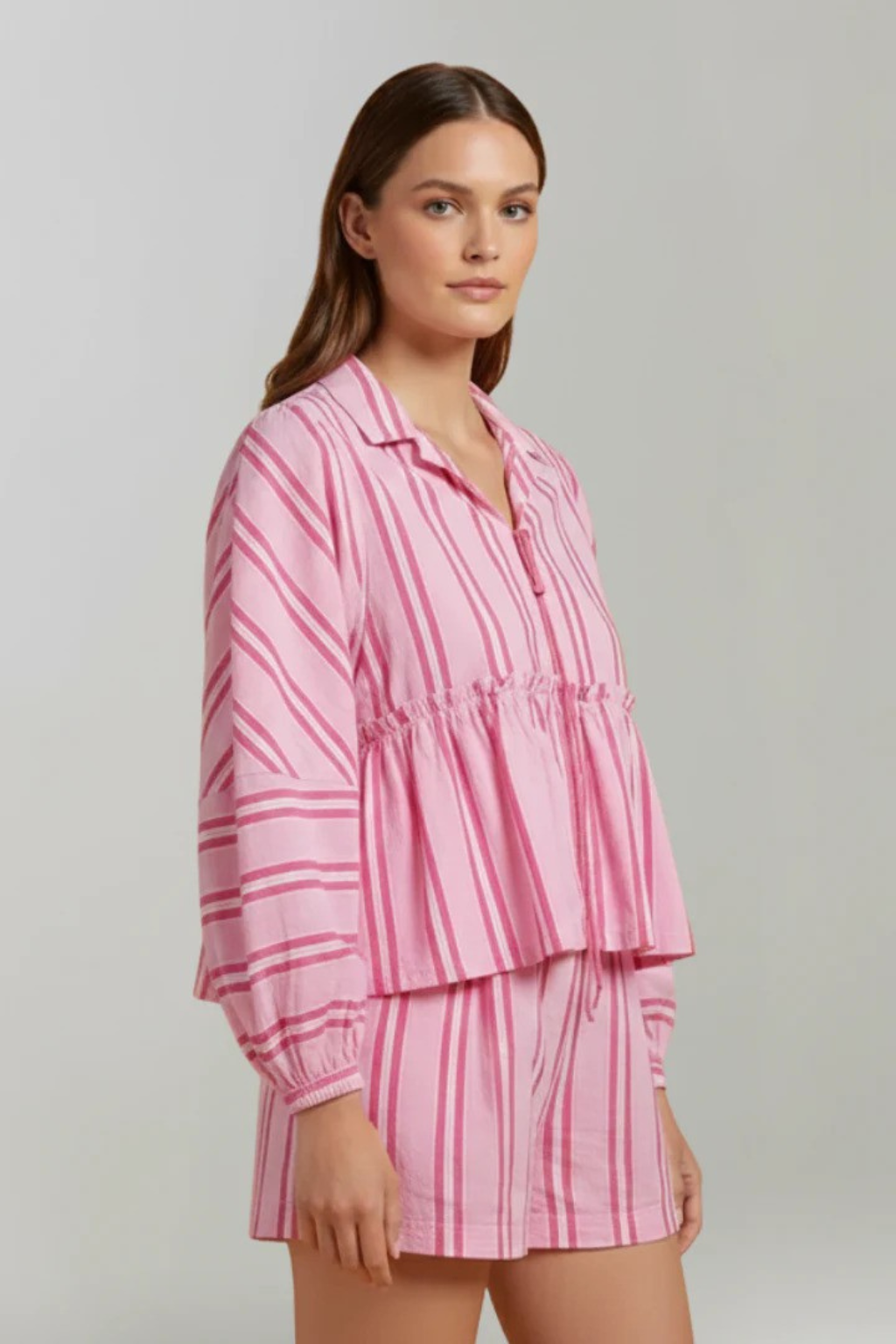 Ava Thornton | Striped Cotton Lounge Set For Women