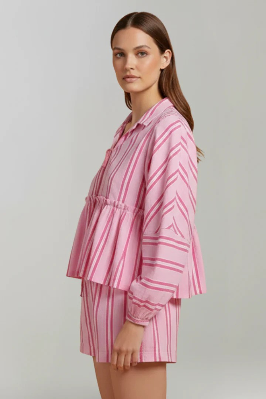 Ava Thornton | Striped Cotton Lounge Set For Women