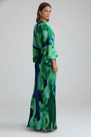 Matilda Parker | Pleated V-Neck Maxi Dress For Women