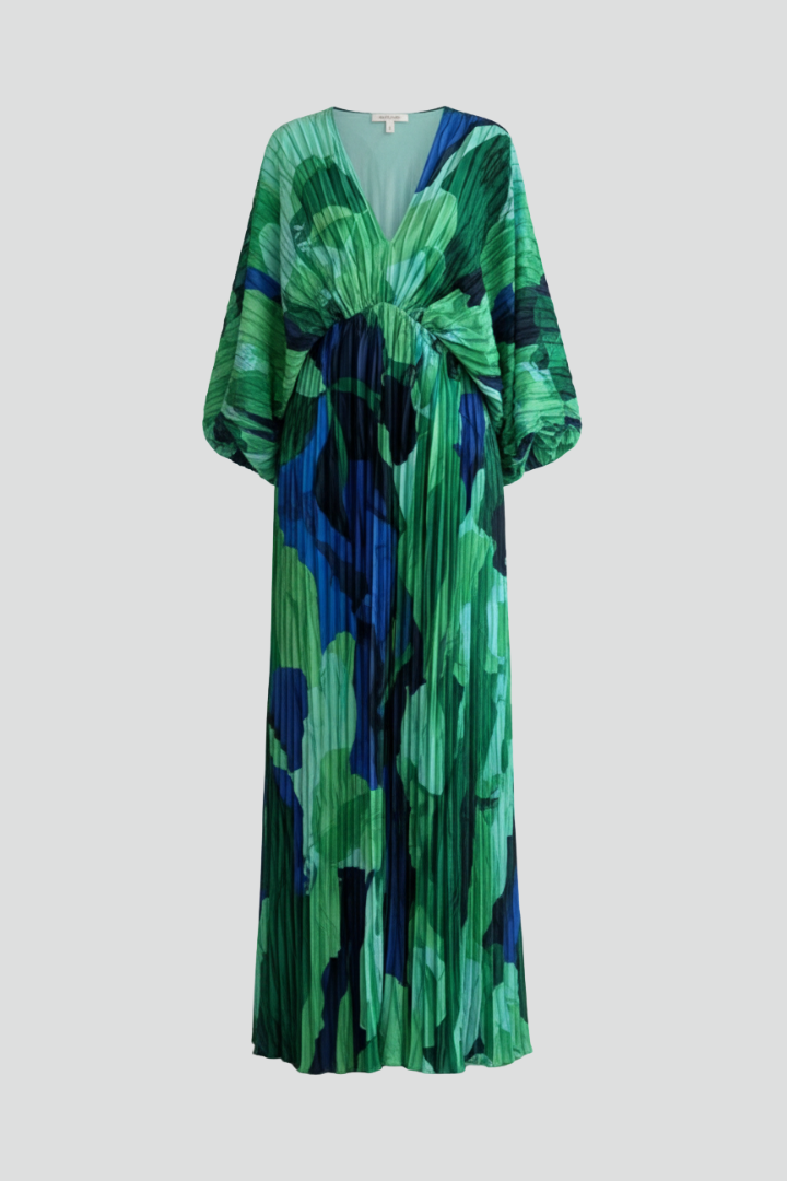Matilda Parker | Pleated V-Neck Maxi Dress For Women