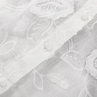 Elise Drummond | White Floral Embroidered Two-Piece Set For Women