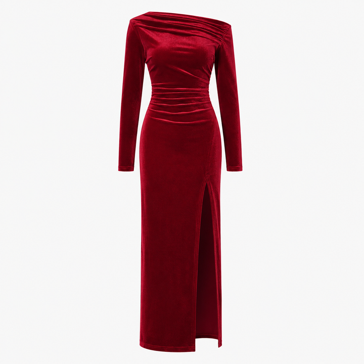 Charlotte Kelly | Velvet Slit Formal Maxi Dress For Women