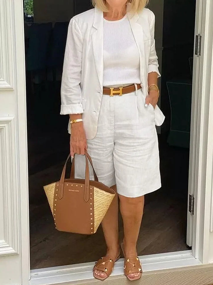 Phoebe Stirling | Linen Blazer & Shorts Set For Women