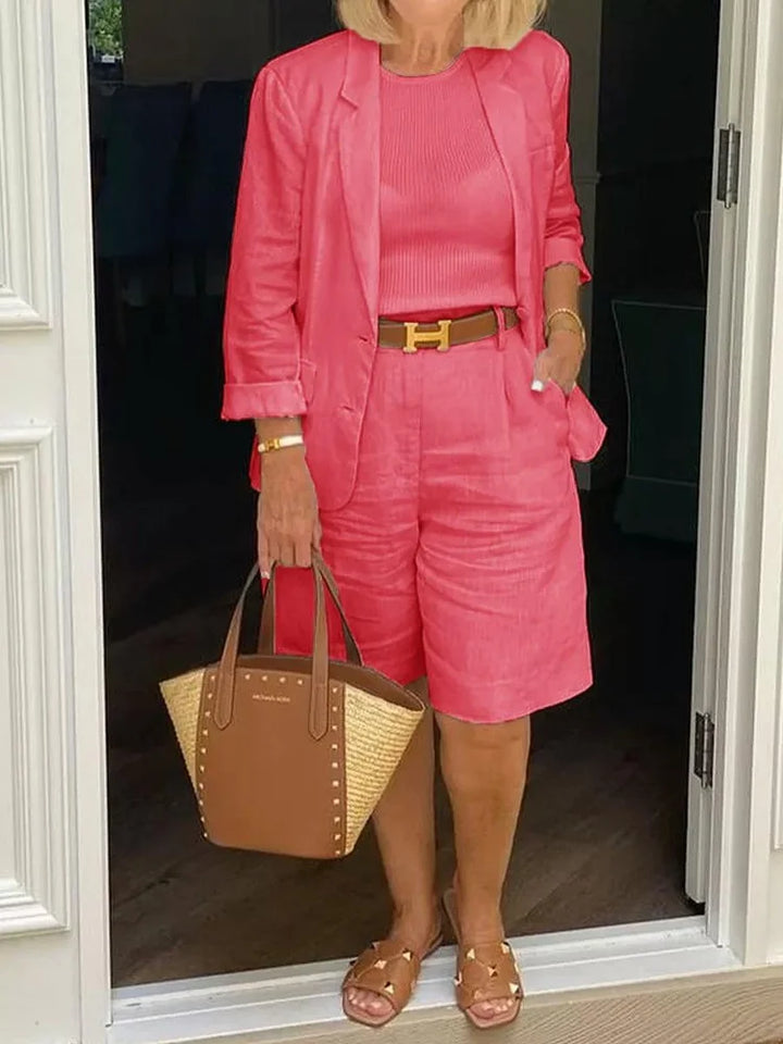 Phoebe Stirling | Linen Blazer & Shorts Set For Women