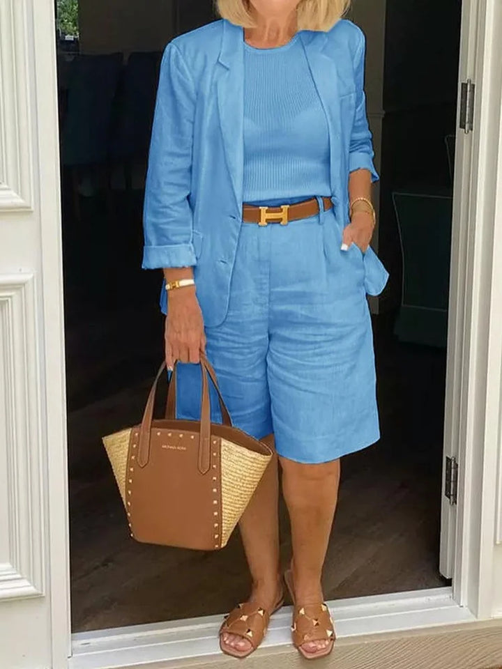 Phoebe Stirling | Linen Blazer & Shorts Set For Women