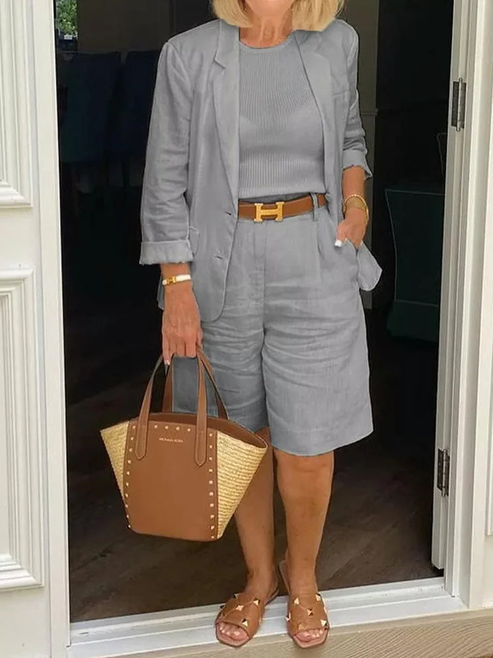 Phoebe Stirling | Linen Blazer & Shorts Set For Women