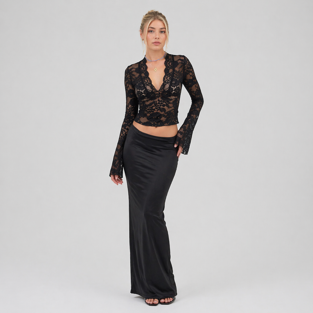 Camille Laurent | Sheer Floral Top For Women