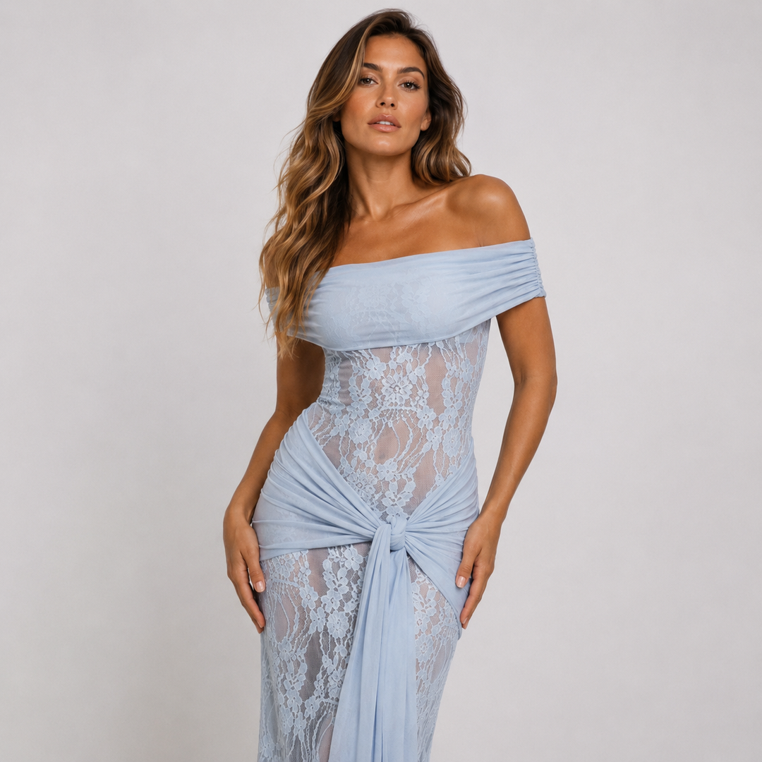 Margaux Fontaine | Off-Shoulder Lace Maxi Dress For Women