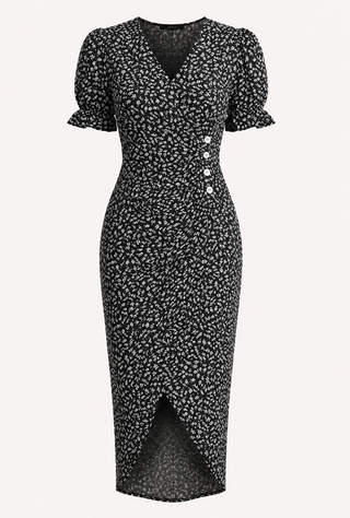 Chloe Harrington | Floral Ruffle Sleeve Midi Dress For Women