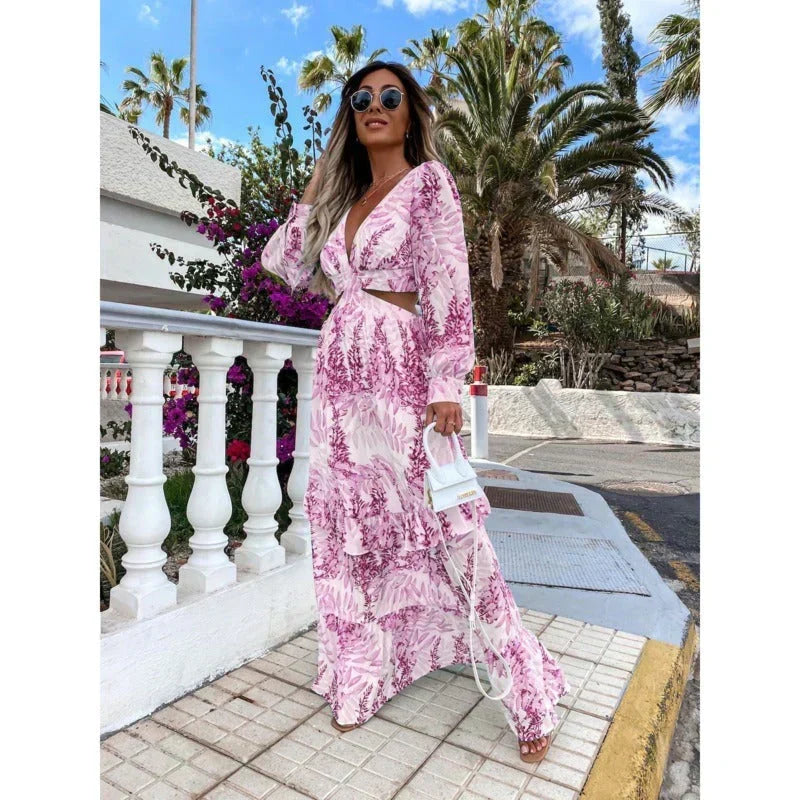 Sienna Whitmore | Floral Cut-Out Maxi Dress For Women