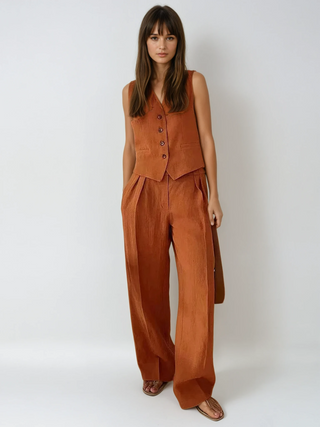 Sienna Holloway | Cotton Linen Two-Piece Set For Women
